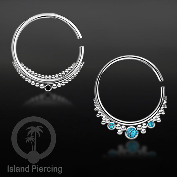 Tindik Baja stainless, Anting Hoop, Tindik Baja Ukuran 3mm dengan batu