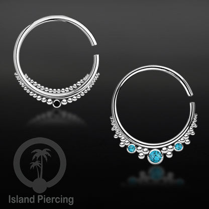 Tindik Baja stainless, Anting Hoop, Tindik Baja Ukuran 3mm dengan batu