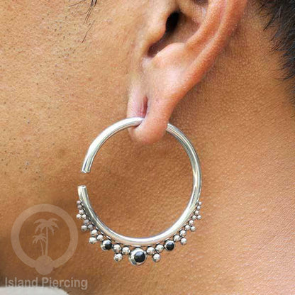 Tindik Baja stainless, Anting Hoop, Tindik Baja Ukuran 3mm dengan batu