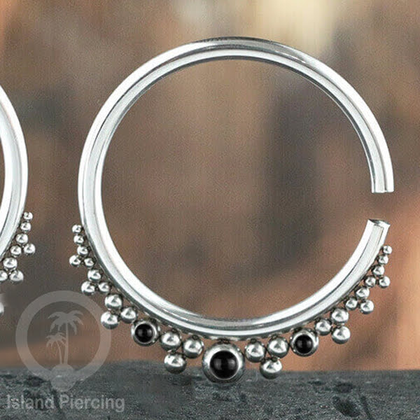 Tindik Baja stainless, Anting Hoop, Tindik Baja Ukuran 3mm dengan batu