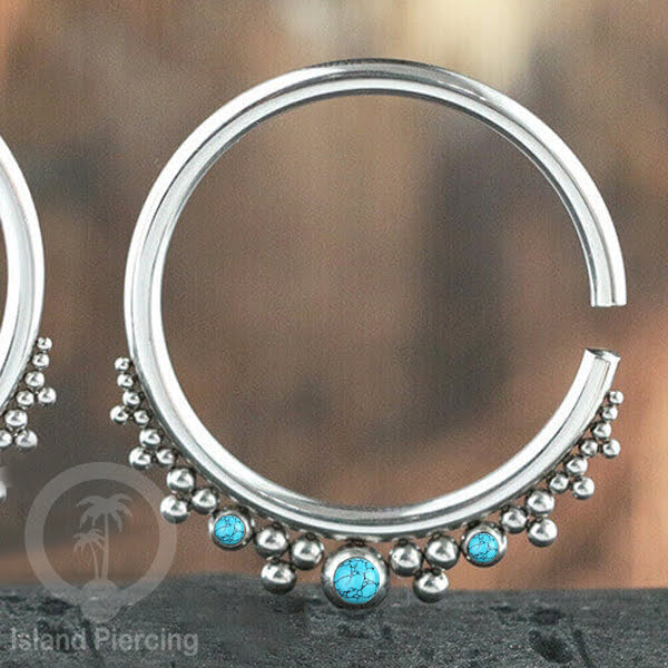 Tindik Baja stainless, Anting Hoop, Tindik Baja Ukuran 3mm dengan batu