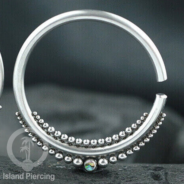 Tindik Baja stainless, Anting Hoop, Tindik Baja Ukuran 3mm dengan batu