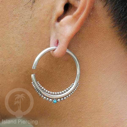 Tindik Baja stainless, Anting Hoop, Tindik Baja Ukuran 3mm dengan batu
