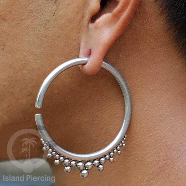 Tindik Piercing Stainless, Anting-anting hoop Earring, lubang telinga 4mm