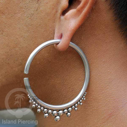 Tindik Piercing Stainless, Anting-anting hoop Earring, lubang telinga 4mm