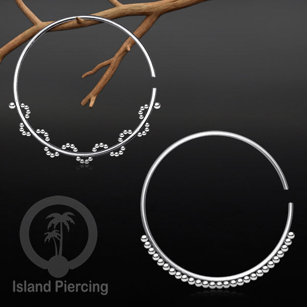 Stainless Steel Piercings, Hoop Earrings, 2mm Steel Piercings.