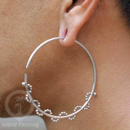 Stainless Steel Piercings, Hoop Earrings, 2mm Steel Piercings.