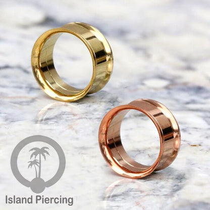 Steel Ear-tunnel Anting Piercing Plug Stainless warna Gold &amp; Rose gold