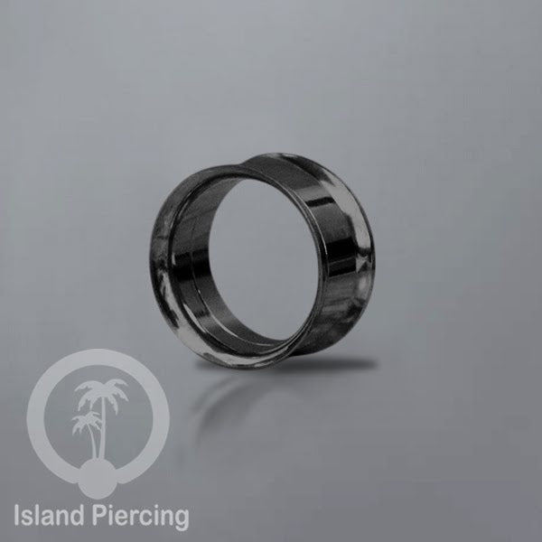 Steel ear-tunnel anting piercing plug stainless warna silver &amp; hitam