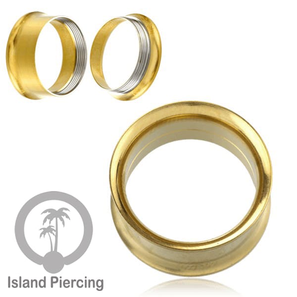 Steel Ear-tunnel Anting Piercing Plug Stainless warna Gold &amp; Rose gold