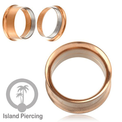 Steel Ear-tunnel Anting Piercing Plug Stainless warna Gold &amp; Rose gold