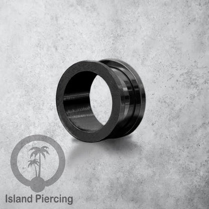 Steel Ear-tunnel Anting Piercing Plug Stainless system mur warna silver &amp; hitam