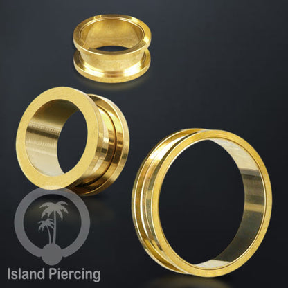 Steel Ear-tunnel Anting Piercing Plug Stainless system mur warna gold dan Rose gold