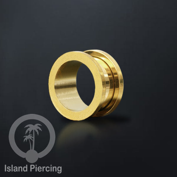 Steel Ear-tunnel Anting Piercing Plug Stainless system mur warna gold dan Rose gold