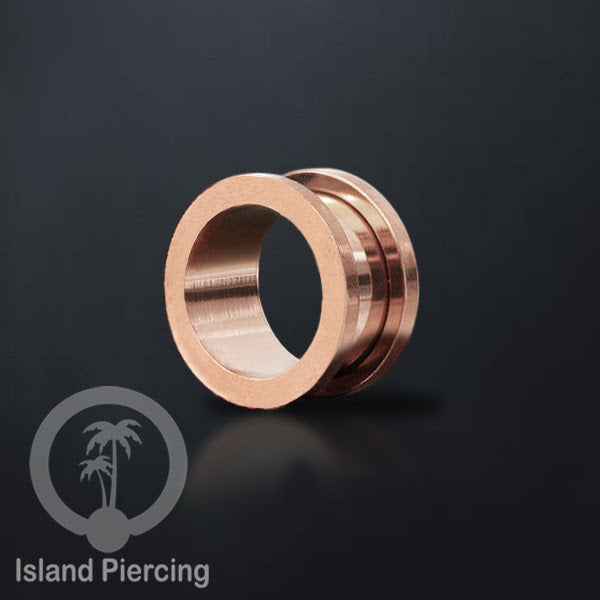 Steel Ear-tunnel Anting Piercing Plug Stainless system mur warna gold dan Rose gold