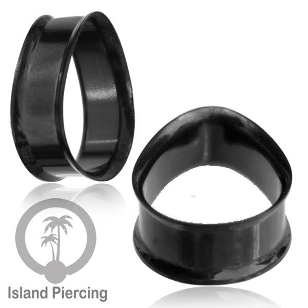 Steel Ear-tunnel Tear Drop Plug Piercing Stainless warna Silver, Black, Gold &amp; Rose gold