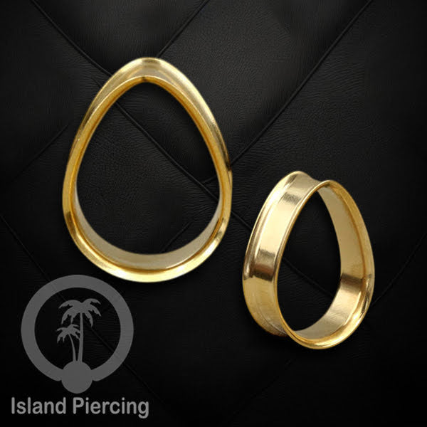 Steel Ear-tunnel Tear Drop Plug Piercing Stainless warna Silver, Black, Gold &amp; Rose gold