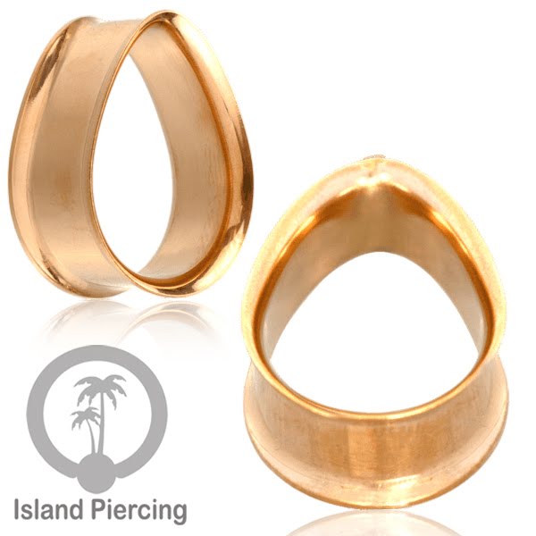 Steel Ear-tunnel Tear Drop Plug Piercing Stainless warna Silver, Black, Gold &amp; Rose gold