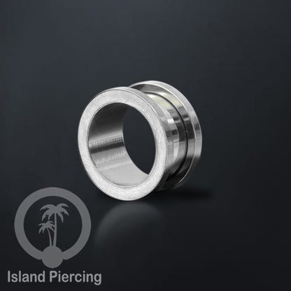 Steel Ear-tunnel Anting Piercing Plug Stainless warna silver dengan warna epoxy, Turquoise, Ungu &amp; Putih