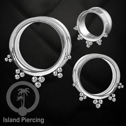 Anting Tunnel Piercing Stainless warna silver Body Jewelry sederhana tapi cantik