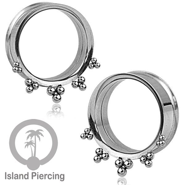 Anting Tunnel Piercing Stainless warna silver Body Jewelry sederhana tapi cantik