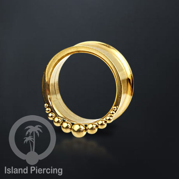 Anting tunnel Piercing stainless warna gold sederhana tapi cantik Body Jewelry