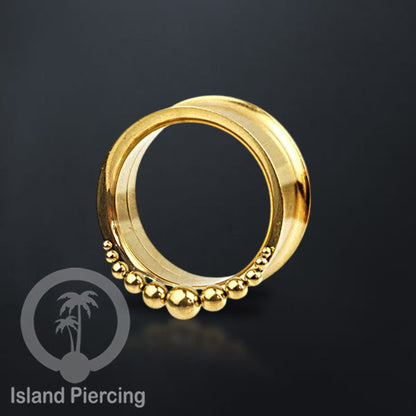 Anting tunnel Piercing stainless warna gold sederhana tapi cantik Body Jewelry