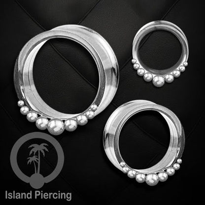 Anting Tunnel Piercing Stainless warna silver Body Jewelry sederhana tapi cantik