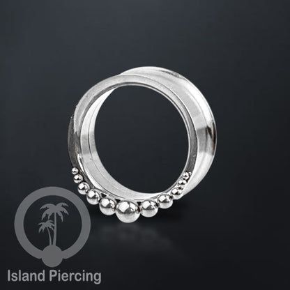Anting Tunnel Piercing Stainless warna silver Body Jewelry sederhana tapi cantik