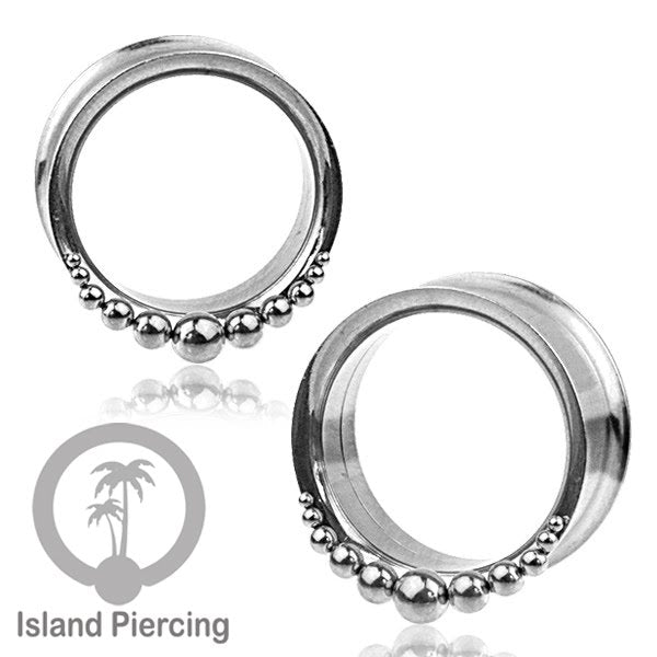 Anting Tunnel Piercing Stainless warna silver Body Jewelry sederhana tapi cantik