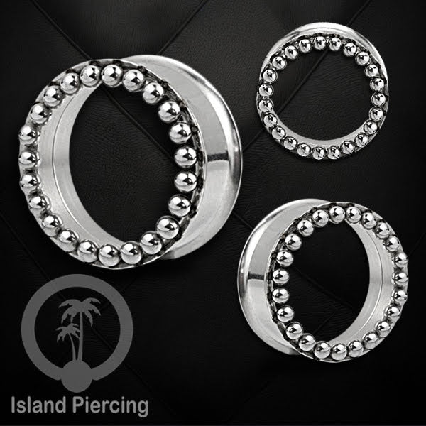 Anting Tunnel Piercing Stainless warna silver Body Jewelry sederhana tapi cantik