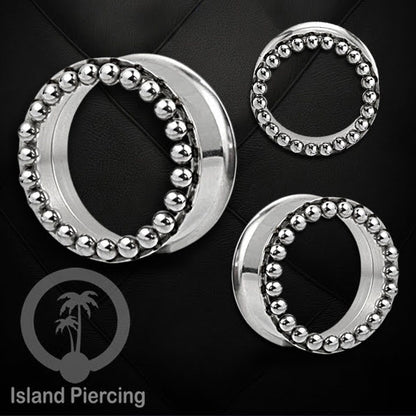 Anting Tunnel Piercing Stainless warna silver Body Jewelry sederhana tapi cantik