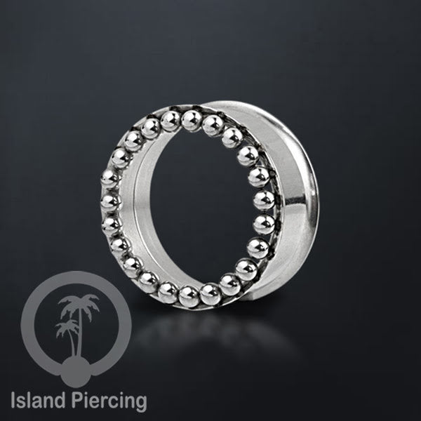 Anting Tunnel Piercing Stainless warna silver Body Jewelry sederhana tapi cantik