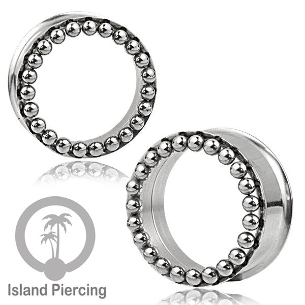 Anting Tunnel Piercing Stainless warna silver Body Jewelry sederhana tapi cantik