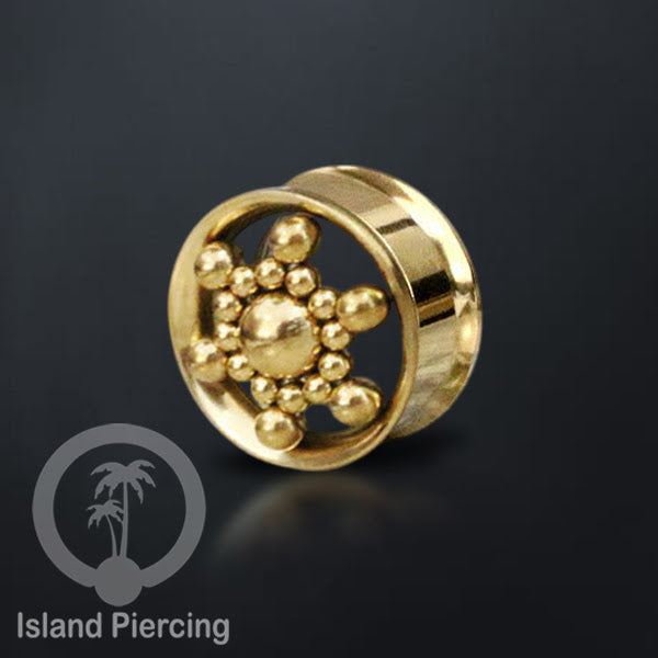 Anting tunnel Piercing stainless warna gold dan silver dengan desain menarik