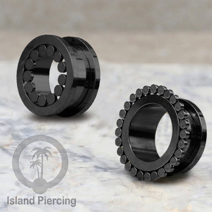 Anting Tunnel Piercing Stainless warna Hitam cocok untuk Body Jewelry