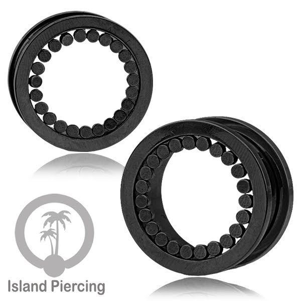 Anting Tunnel Piercing Stainless warna Hitam cocok untuk Body Jewelry