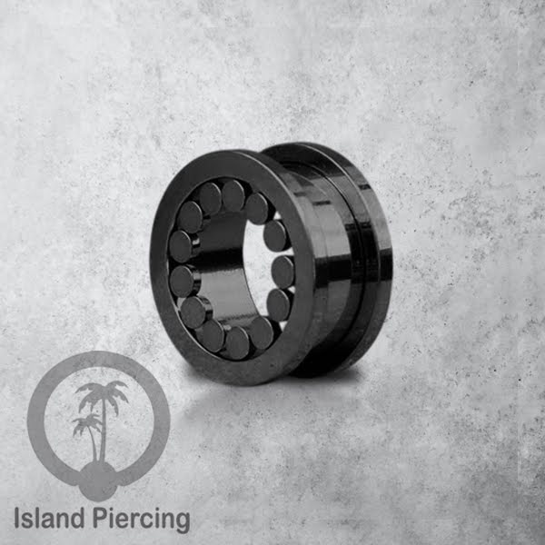 Anting Tunnel Piercing Stainless warna Hitam cocok untuk Body Jewelry
