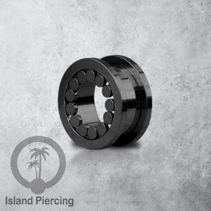 Anting Tunnel Piercing Stainless warna Hitam cocok untuk Body Jewelry