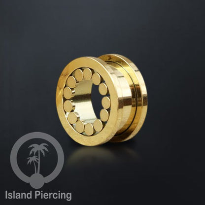 Anting tunnel Piercing stainless warna gold cocok untuk body jewelry