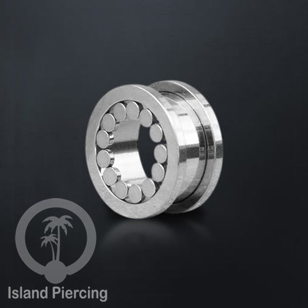 Anting tunnel Piercing stainless warna silver cocok untuk body jewelry
