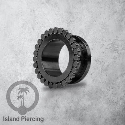 Anting Tunnel Piercing Stainless warna Hitam cocok untuk Body Jewelry