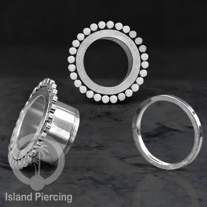 Anting tunnel Piercing stainless warna silver cocok untuk body jewelry