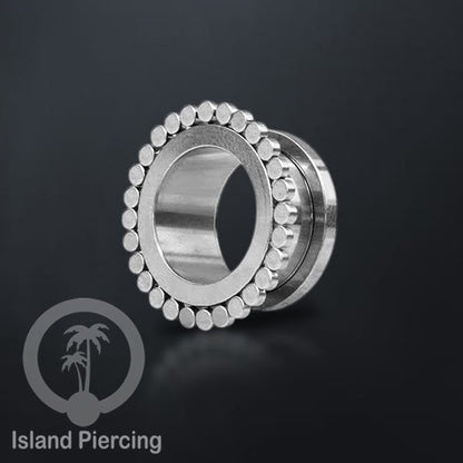 Anting tunnel Piercing stainless warna silver cocok untuk body jewelry