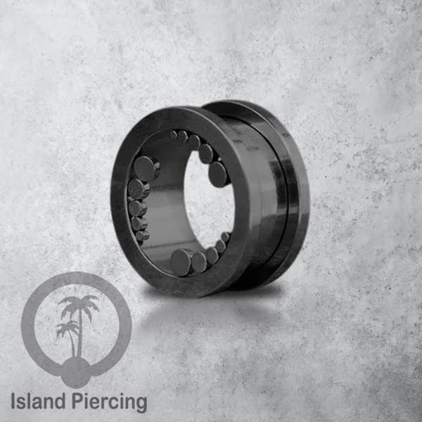 Anting Tunnel Piercing Stainless warna Hitam cocok untuk Body Jewelry