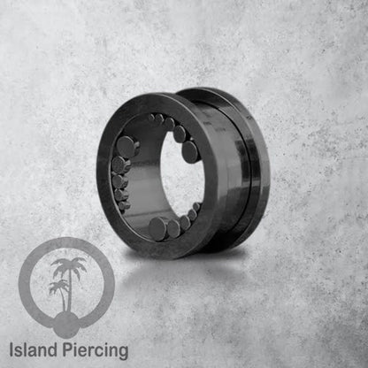 Anting Tunnel Piercing Stainless warna Hitam cocok untuk Body Jewelry