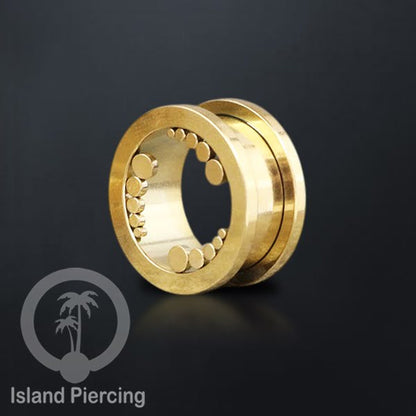Anting tunnel Piercing stainless warna gold cocok untuk body jewelry