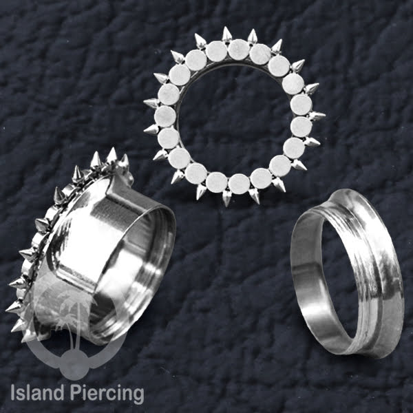 Anting Plug dan Tunnel Piercing stainless steel warna silver yang istemewa