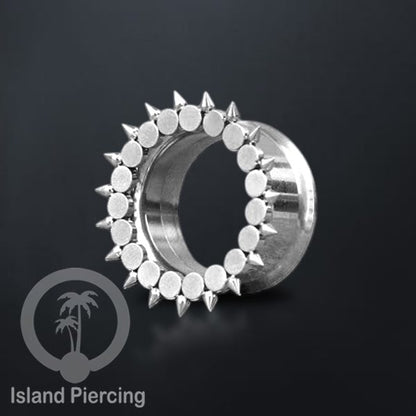 Anting Plug dan Tunnel Piercing stainless steel warna silver yang istemewa