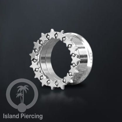 Anting Plug dan Tunnel Piercing stainless steel warna silver yang istemewa
